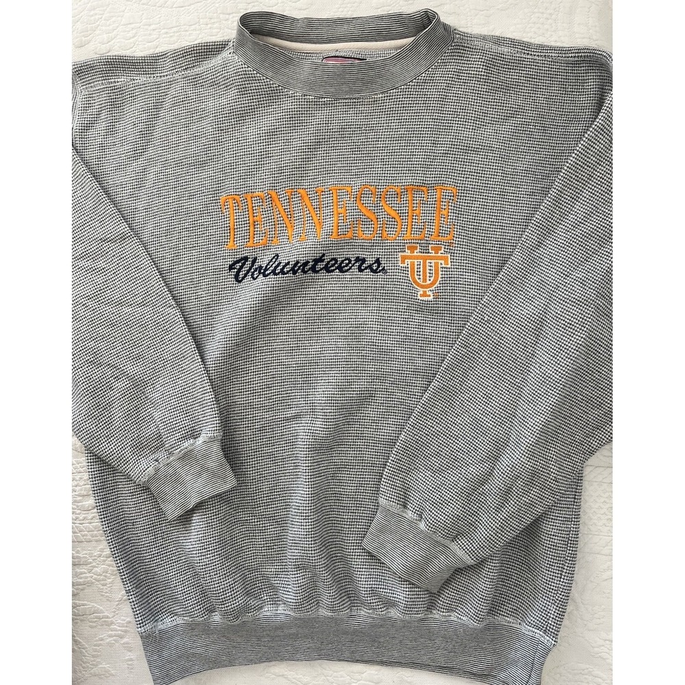Vintage 90's Tennessee VOLS waffle Knit Logo 7 Sweatshirt Waffle Textured